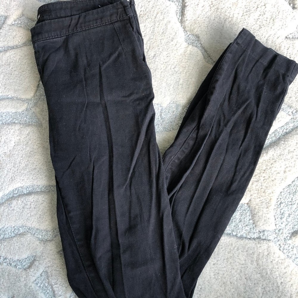 H&M Black HIGH WAISTED PANTS SIDE ZIP CLOSURE SZ 6